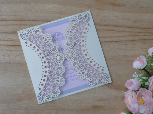 Tarjetas Caladas De Casamiento Rusticas Papel Madera Boda