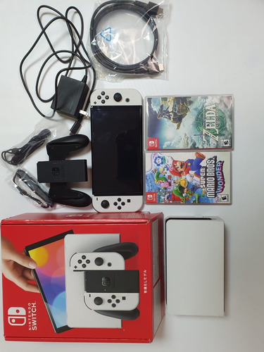  Consola Nintendo Switch Oled Blanco 64gb (usado) +2 Juegos