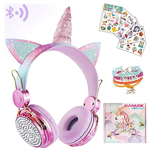 Audífonos Bluetooth Svyhuok Unicorn Kids Para Niñas Y Niño