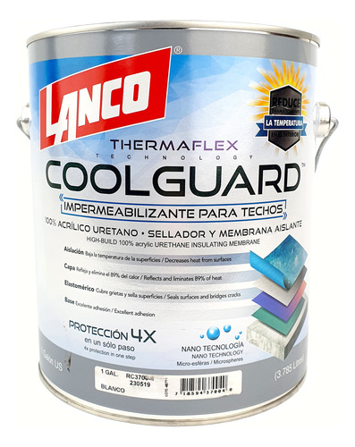 Sellador Techos 4 En 1 Coolguard Blanco 1gl