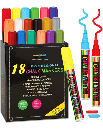 Marcador Rotulador Chalktastic Borrable, Paquete De 18