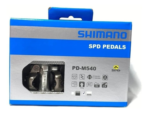 Pedal Clip Shimano Pd-m540 Com Taquinho Prata Mtb Original