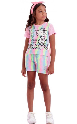 Imagem 2 de 3 de Conjunto Infantil Petit Cherie Snoopy Neon Space 21040