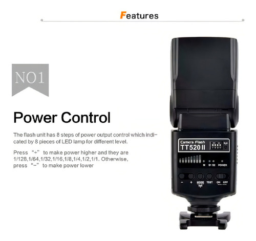Flash Godox Tt520-ii + Trigger | Canon, Nikon, Sony, Lumix.