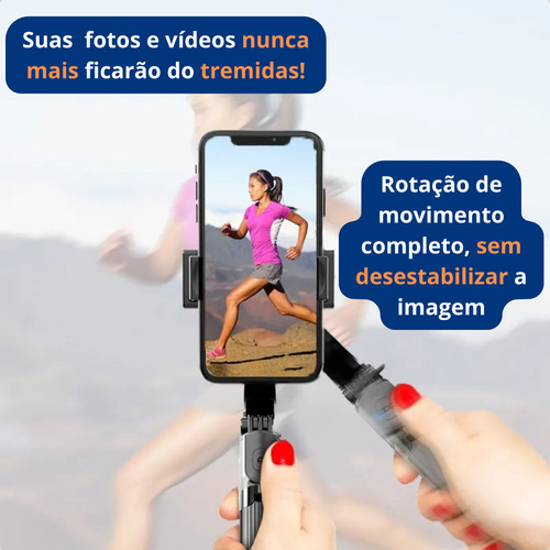 Gimbal Estabilizador Imagem Celular Pau De Selfie Bluetooth Cor Preto