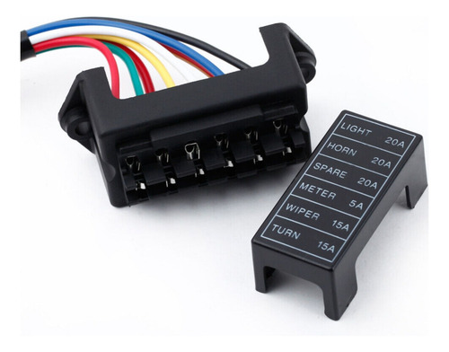 Caja Portafusibles Clavija Para 6 Fusibles Universal C/tapa