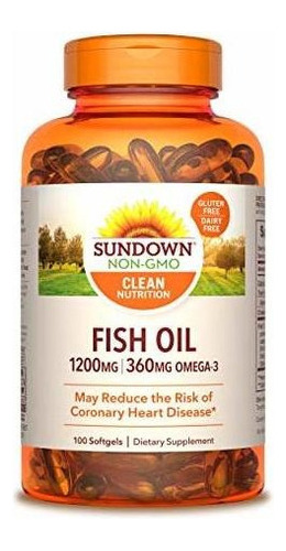 Aceite De Pescado Sundown Naturals 1200 Mg 100 Capsula
