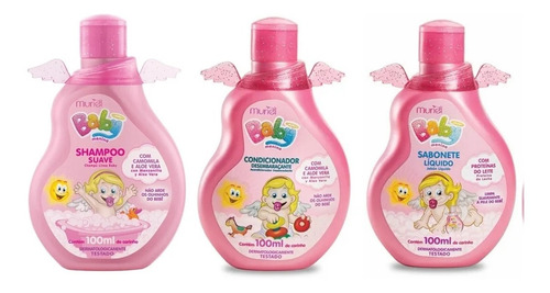 Kit Baby Menina Shampoo + Cond + Sabonete - Muriel 100ml