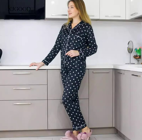 Conjunto De Pijama Para Mujer Manga Larga Ropa De Dormir