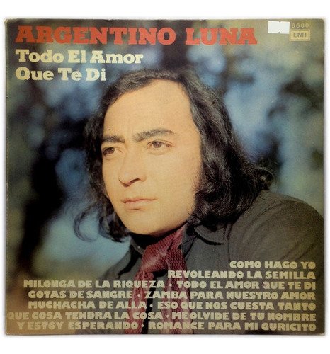 Vinilo Argentino Luna Todo El Amor Que Te Di Lp Argentina 74