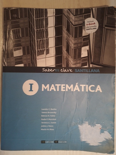 Libro, Matemática 1 Saberes Clave Santillana. Incluye E-book