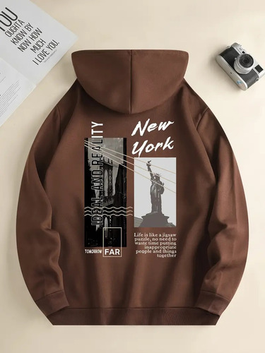 Sudadera Sin Genero Con Capucha De Calidad New York Diseño