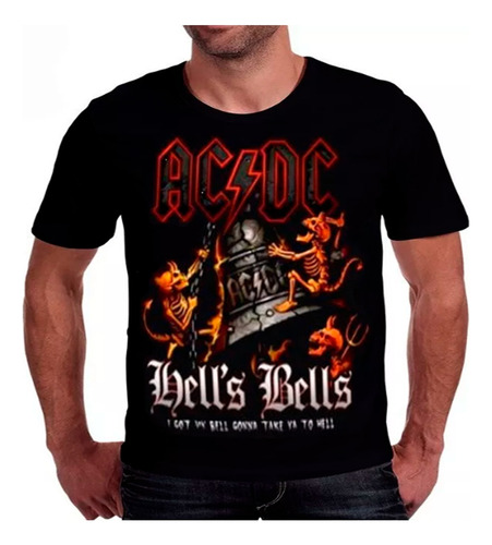 Camisetas Hombre Negra Ac Dc Rock Metal Comics Anime