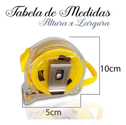 Imagem 5 de 7 de Trena 3 Metros Com Trava Resistente Multiuso Transparente