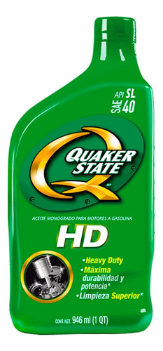 1 Aceite Monogrado Sae 40hd Quaker State 946ml