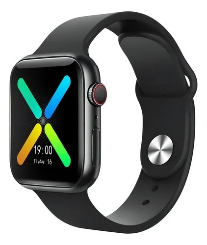 Reloj inteligente Smart Watch X8 Max: carcasa negra, correa negra, bisel negro