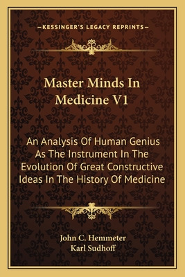 Libro Master Minds In Medicine V1: An Analysis Of Human G...