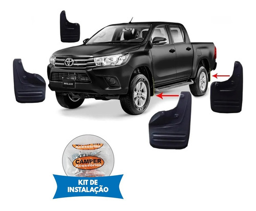 Jogo Parabarro Lameiro Toyota Hilux 2009 A 2015 4 Peças