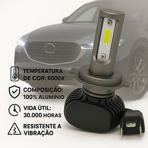 Kit Ultra Led Farol Alto Baixo H4 E Milha Prisma 2006 A 2012