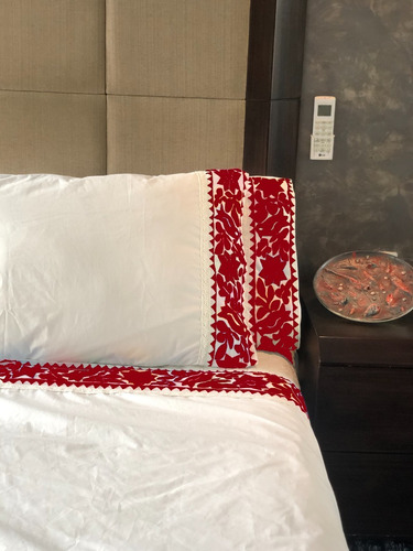 Fundas Para Almohadas Flor De Piña Bordada A Mano Sin Sábana