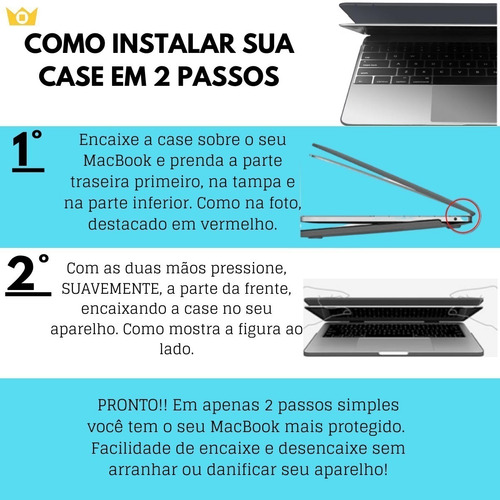 Imagem 8 de 8 de Case Capa New Macbook Pro 13 Touch A1706 A1989 A2159 A2289
