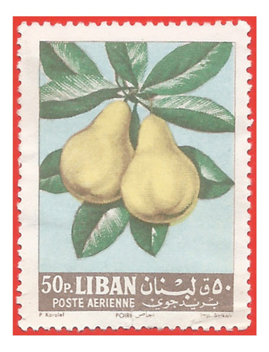 1962. Estampilla Peras, Líbano. Slg1