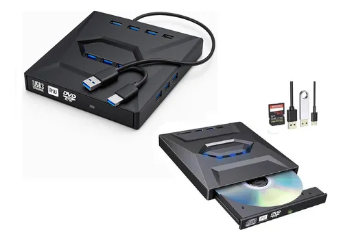 Unidad Quemadora Externa Cd Dvd 5 En 1 Tipo C Usb 3.0