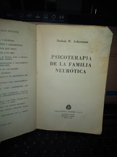 Psicoterápia De La Familia Neurótica - Nathan W. Ackerman