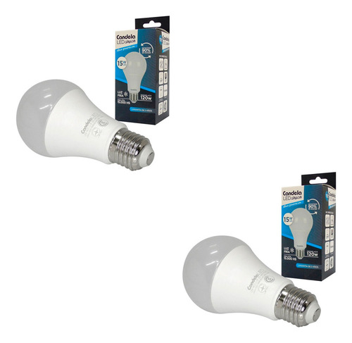 Combo X2 Lámpara Led 15w Equivale 120w Frio Cálido 1190 Lum