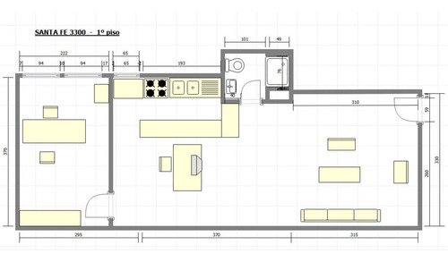 Departamento Av. Santa Fé 3300 · 2 Ambientes - 37m² - Apto Profesional