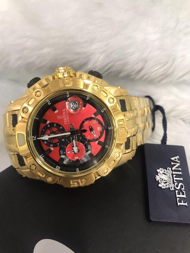 Relógio Br52 Festina Bike Line Sport Dourado Vermelho