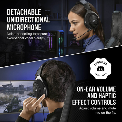 Auriculares Para Juegos Corsair Hs60 Haptic Stereo Con Hapti