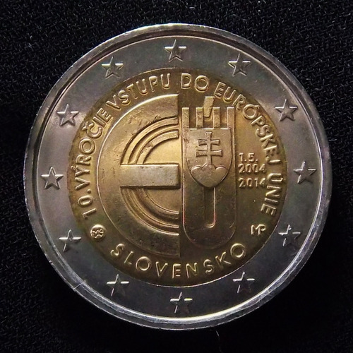 Eslovaquia 2 Euros 2014 Sc Km 134 10 Años En Europa