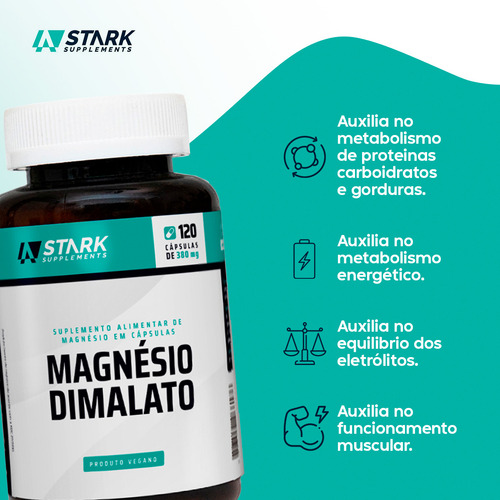 Kit 4x Magnésio Dimalato - 120 Cápsulas - Stark Supplements