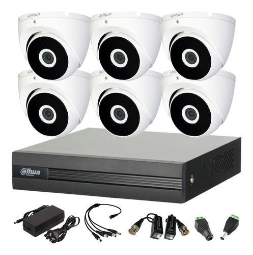 Kit Seguridad Dvr 8 Ch + 6 Cámaras Domo Full Hd Exterior 