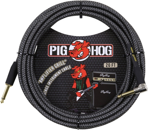 Pig Hog Pch20agr Cable Plug Angular De Tela De 6 Metros