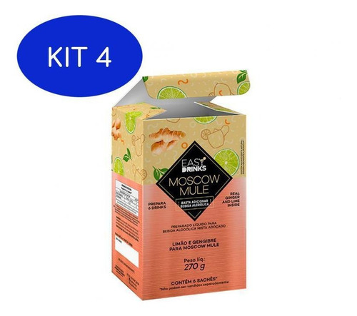 Kit 4 Drinks Moscow Mule Com 6 Sachês  - Easy Drinks 270g