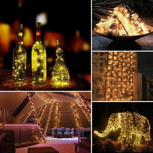 Imagen 5 de 5 de Tira Luces Led Decorativas Tipo Alambre 50 Led- 5mts Solares