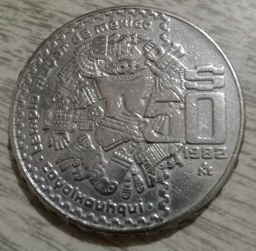 Moneda De 50 Pesos Coyolxauhqui 1982 De Colección..