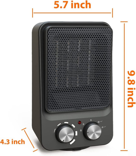 Imagen 2 de 10 de Calentador De Espacio Eléctrico Portátil Con Termostato.