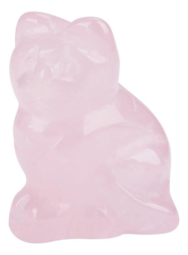 Cuarzo Rosa Gato Estatua, Cristal Artesanía Curación ...