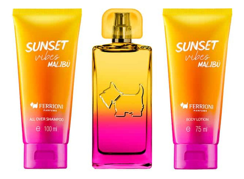 Set Ferrioni Sunset Vibes Malibu 100ml De 3 Pz