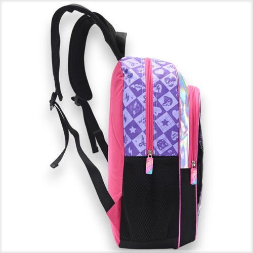 Mochila Skora 16 Pulgadas Escolar Reforzada Para Espalda Negra/fucsia Gothic