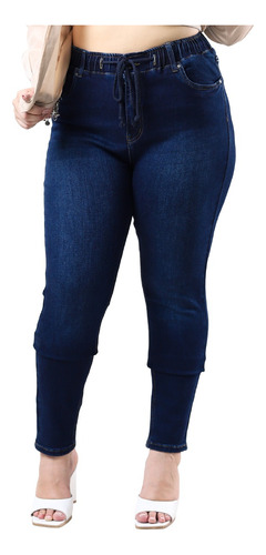 Jeans Curvy Skinny Con Resorte A La Cintura Para Dama Pkm529