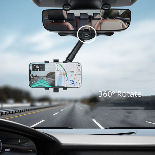 Imagen 3 de 10 de Soporte Celular Articulado Agarre Firme Retrovisor 360° M®