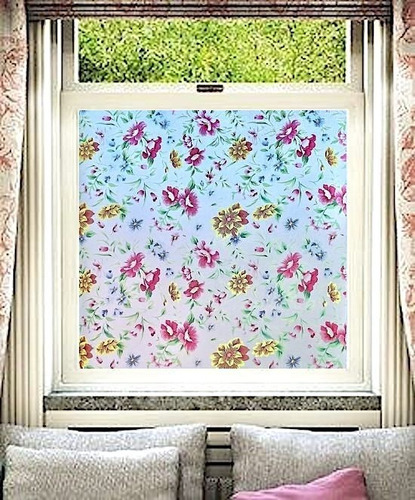 Película Esmerilada Para Ventana 3m X 45cm Diseños Color Flores