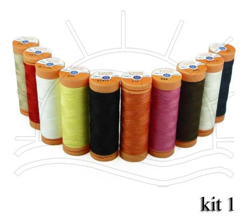 Linha Para Costura Laranja - Pacote Com 10 Tubos Kit 3 Cor KIT 1