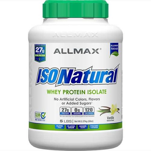 Allmax Pure Whey Protein Isolate Iso Natural 5 Lbs / 73 Srv Sabor Vainilla