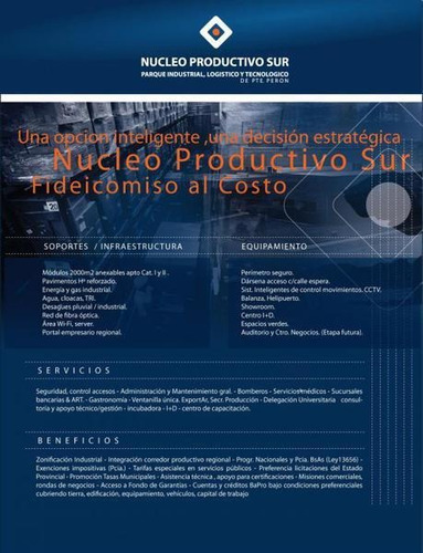 Imagen 2 de 3 de Parcela De 2000m2. Sector Industrial. Nucleo Productivo Del Sur, Multiples Beneficios!!!