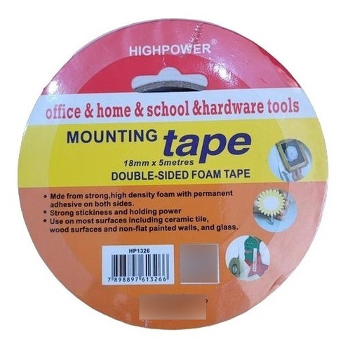 Cinta Bifaz Mounting Tape Doble Faz Espumosa 18mm 